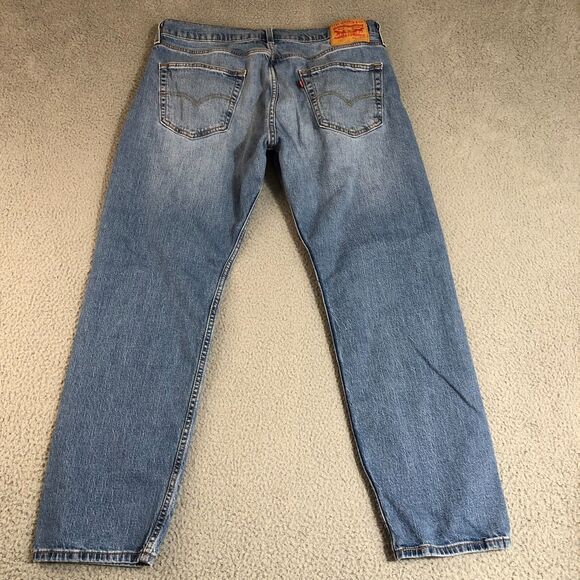 Levis 502 Jeans Mens 34x32 Blue Straight Medium Wash Denim Cowboy Preppy Outdoor - Picture 7 of 11